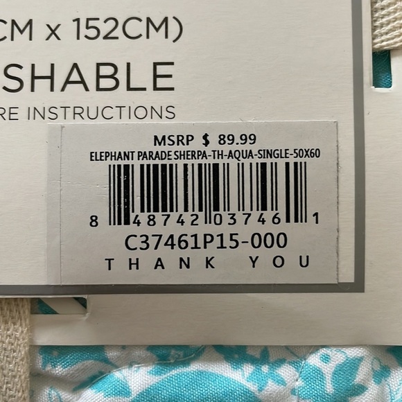 Lush Decor Elephant Sherpa Throw Blanket Home Decor 50" x 60" - Picture 13 of 14